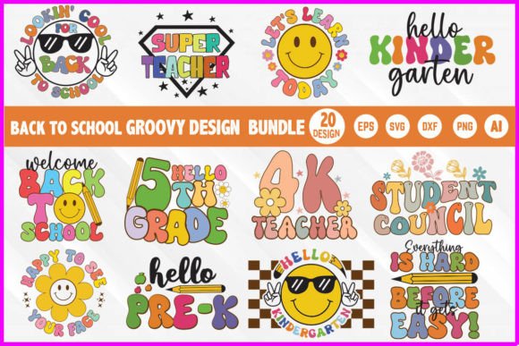 Back to School Groovy Design Bundle: Your Creative Toolkit