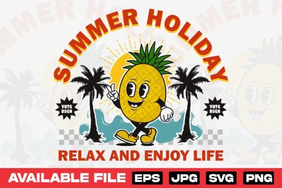 Summer Vibes on a Tee: The Pineapple Mascot Design