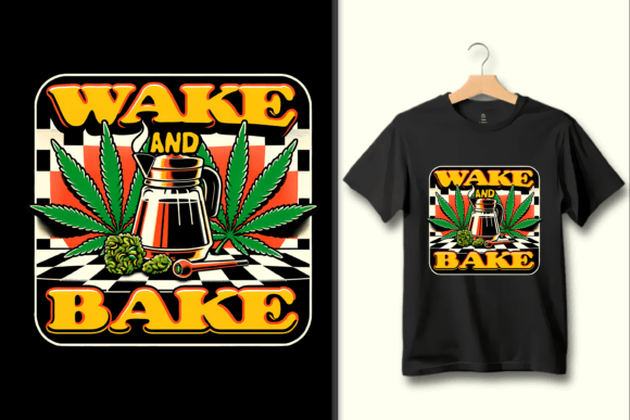 Wake and Bake Coffee Design PNG: Bold Graphics for Creative Projects